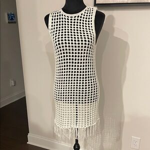 Pink Lily Ivory Crochet Swim Coverup